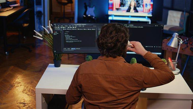 Desenvolvedor criando sites e plataformas